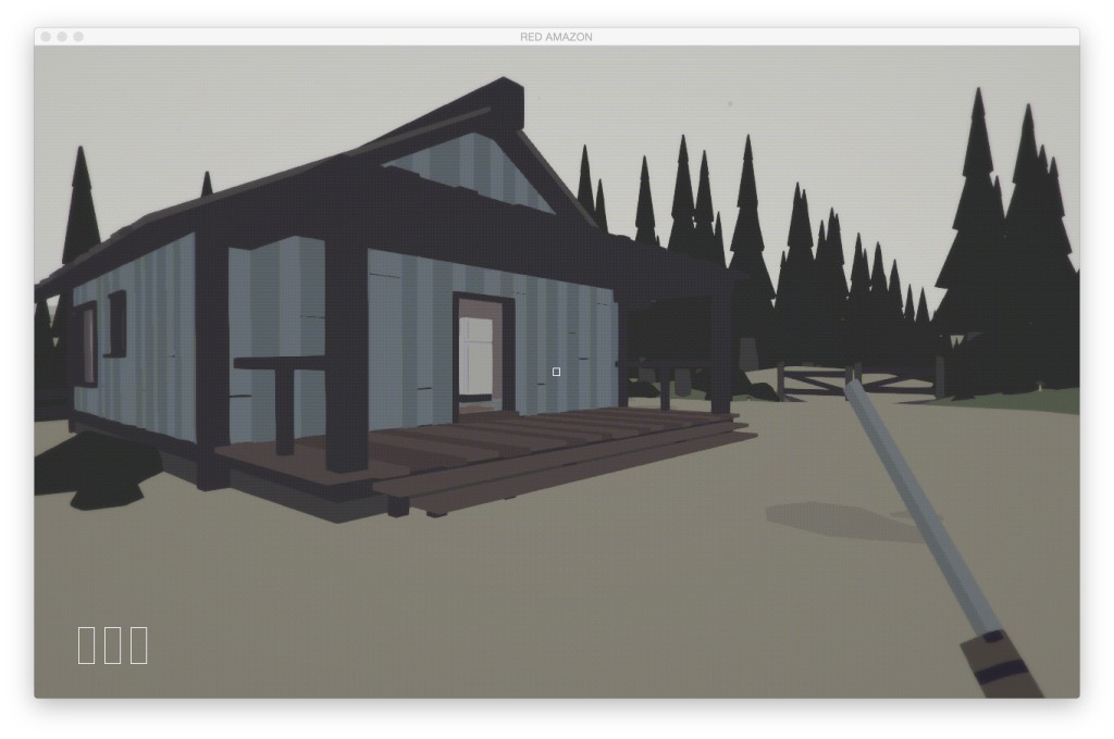 red-amazon-cabin-outside